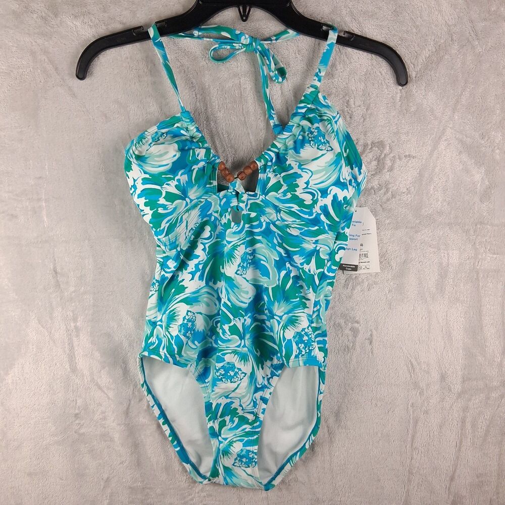 Time And Tru One Piece Missy Swimsuit Women's SZ S (4-6) Multi floral New W/Tags